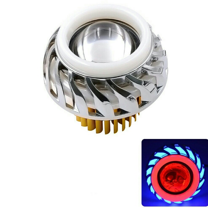 Lampu Motor LED Angel Devil Eye 10W Red-Blue D5 