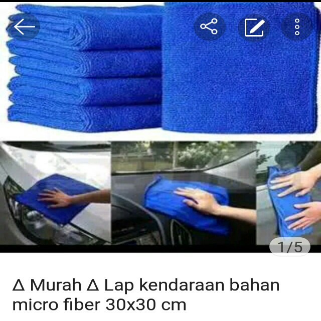 Lap Microfiber Kwalitas Medium 30x30 Cm