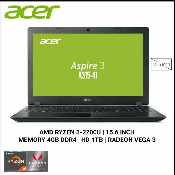 Laptop Acer 3 A315-41 AMDRyzen3 4GB-1TB- Win10 Garansi Resmi 2