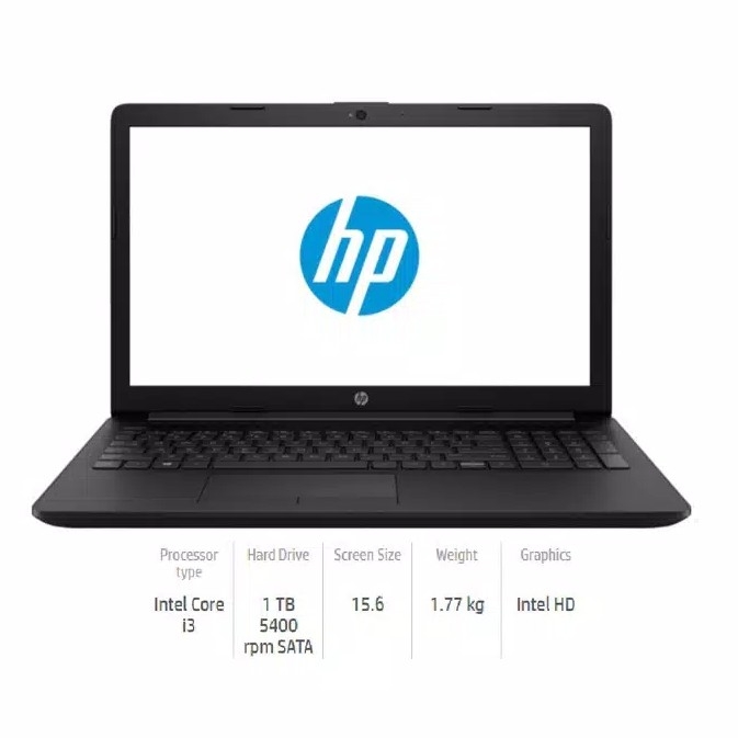 Laptop HP 15-DA0030TU Intel i3 4GB 1TB Win10 Garansi Resmi 2