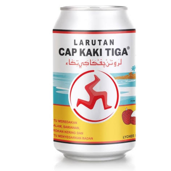 Larutan Penyegar Cap Kaki Tiga Rasa Leci 320 ml