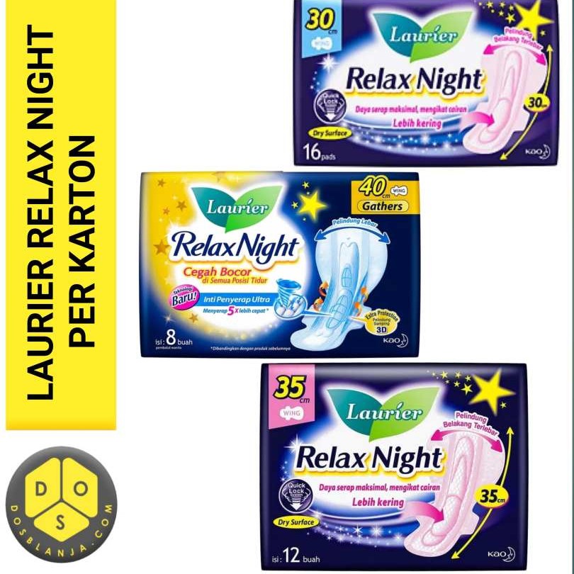 Laurier Relax Night 30cm 1 Rcg Kemasan Karton