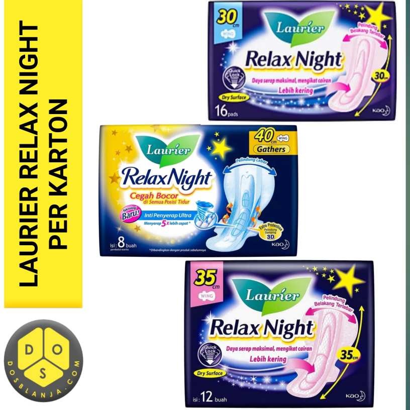 Laurier Relax Night 30cm 24pcs Kemasan Karton