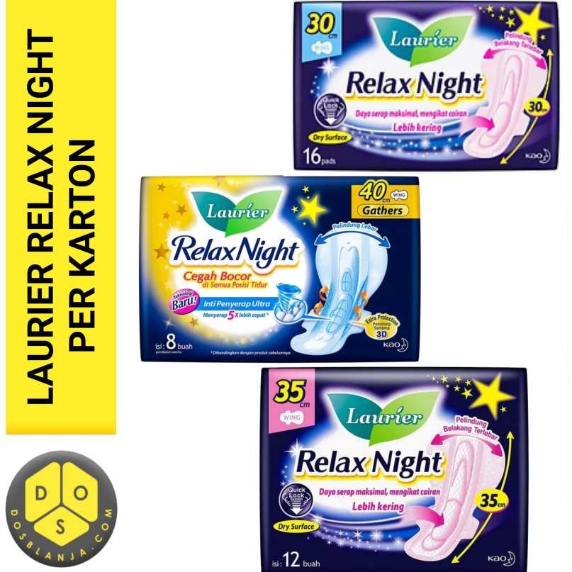 Laurier Relax Night 35cm 12pcs Kemasan Karton