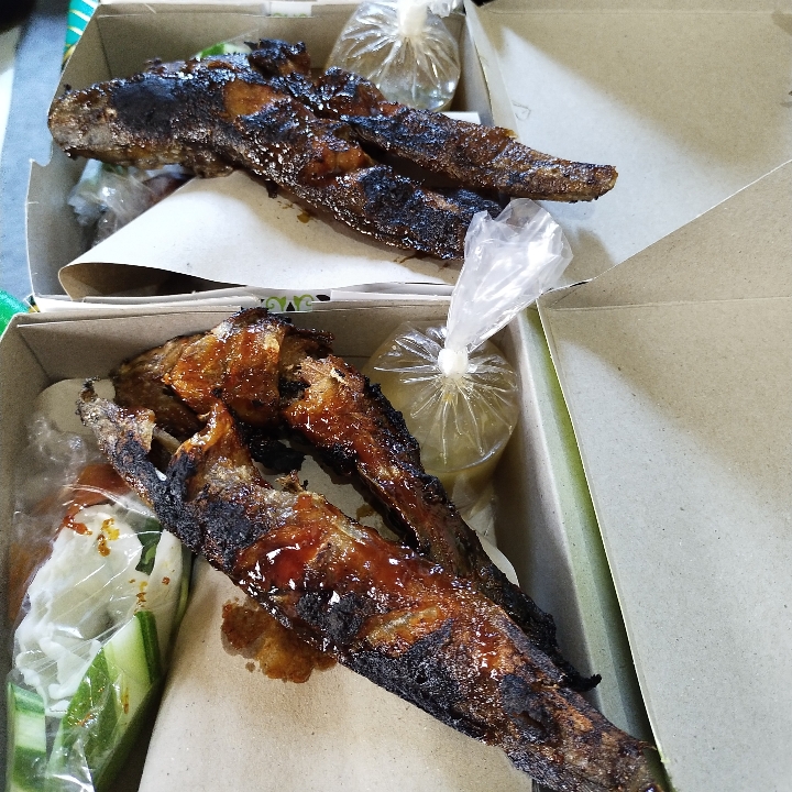 Lele Bakar Dengan Nasi