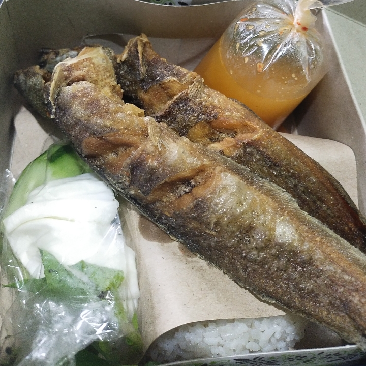 Lele Bakar Dengan Nasi