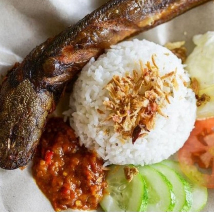 Lele Goreng Pakai Nasi