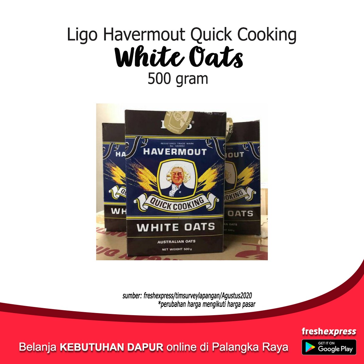 Ligo Havermout Quick Cooking White Oats 500 Gram