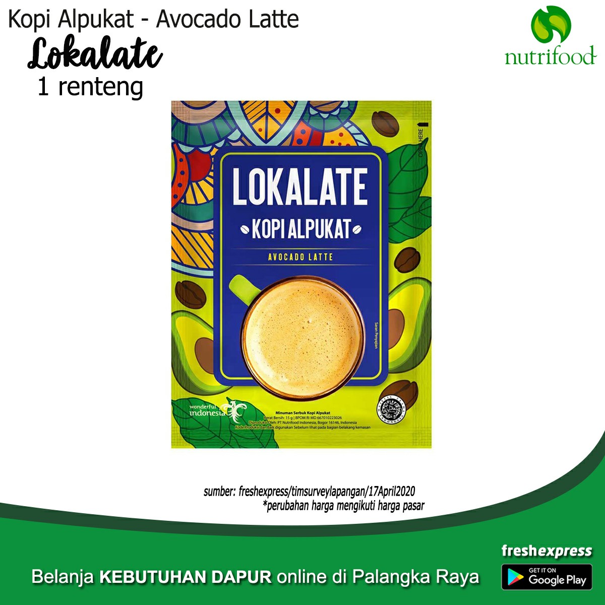 Lokalate Kopi Alpukat 1 Renteng