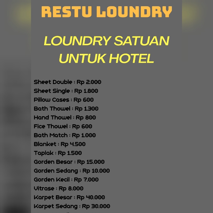 Loundry Satuan Untuk Hotel