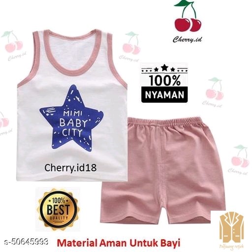 Lucu Imut Set Atasan  Bawahan AnakBottom Bahan Cotton 3