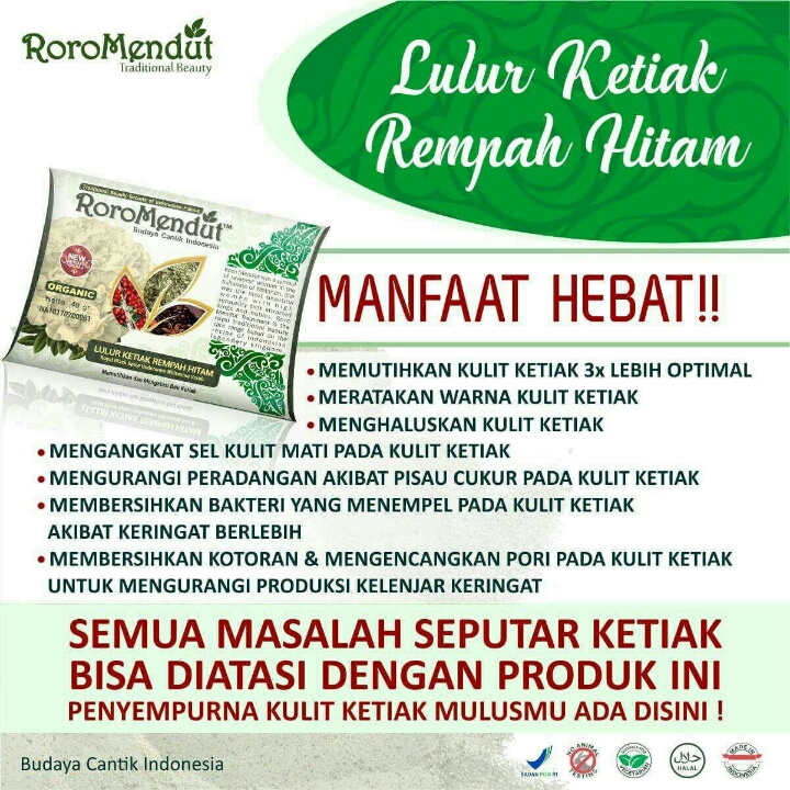 Lulur Ketiak Rempah Hitam Roromendut