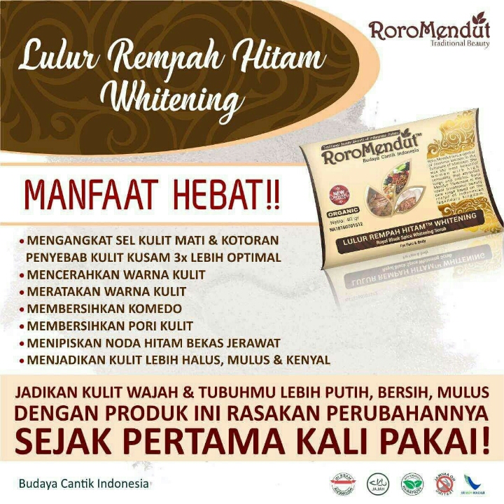 Lulur Rempah Hitam Roromendut