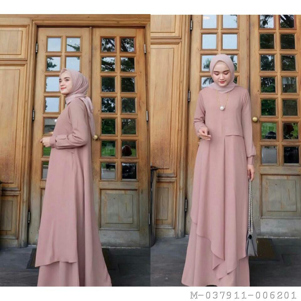 MAXI DRESS WANITA MOSCREPE IMPORT 3