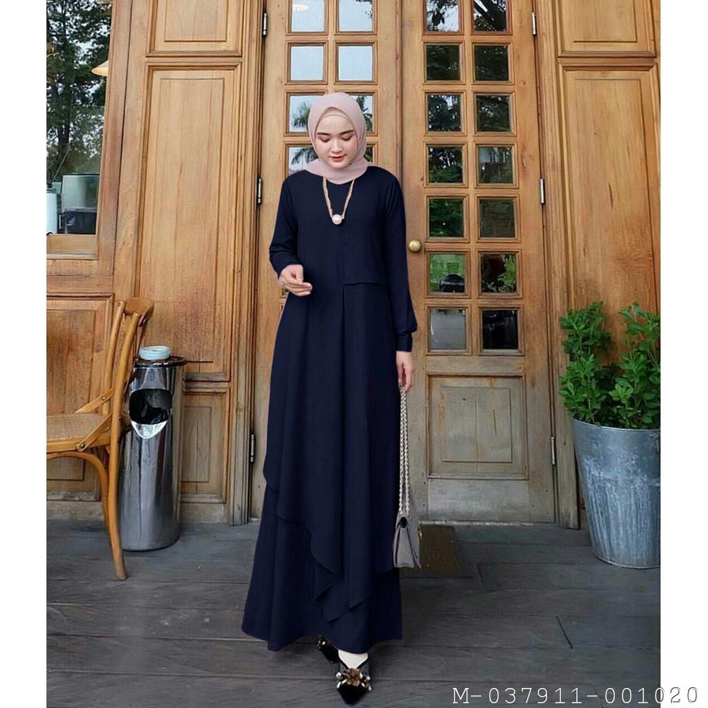MAXI DRESS WANITA MOSCREPE IMPORT 4