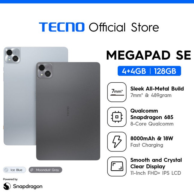 MEGAPAD SE RAM 4 GB ROM 128 GB