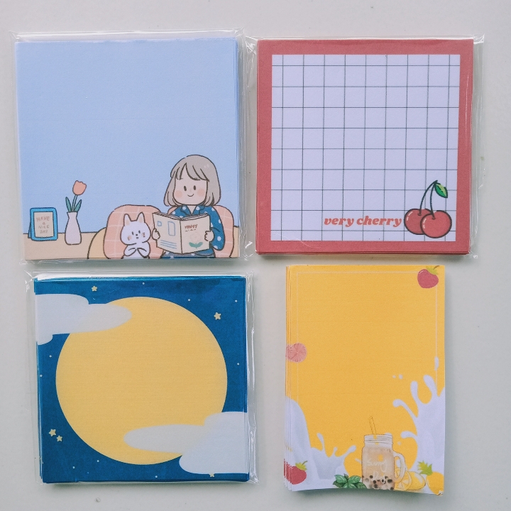 MEMOPAD MOON KAWAII STATIONERY UNTUK MENULIS  2