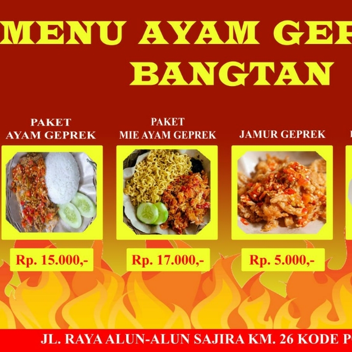 MENU AYAM GEPREK BANG TAN