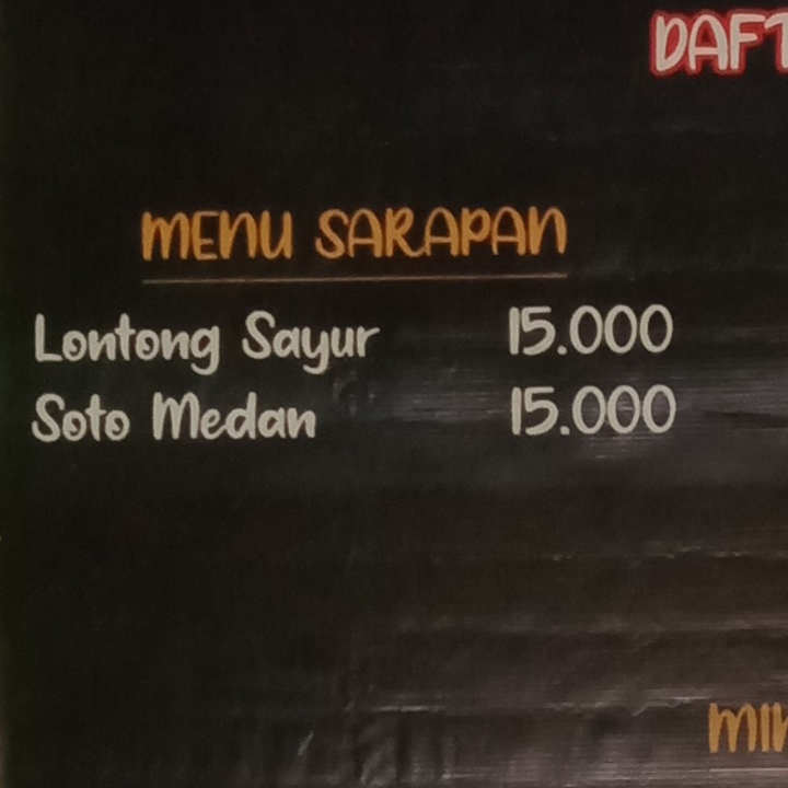 MENU SARAPAN