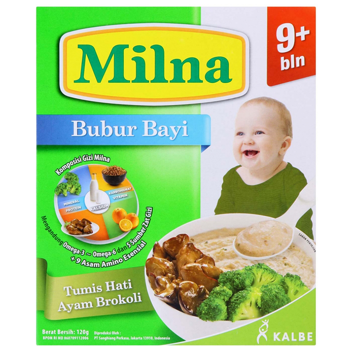 MILNA BUBUR BAYI 9+ TUMIS HATI AYAM BROKOLI 120GR