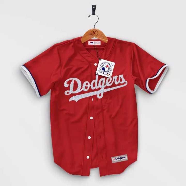 Majestic - Baju Baseball Dodgers Merah