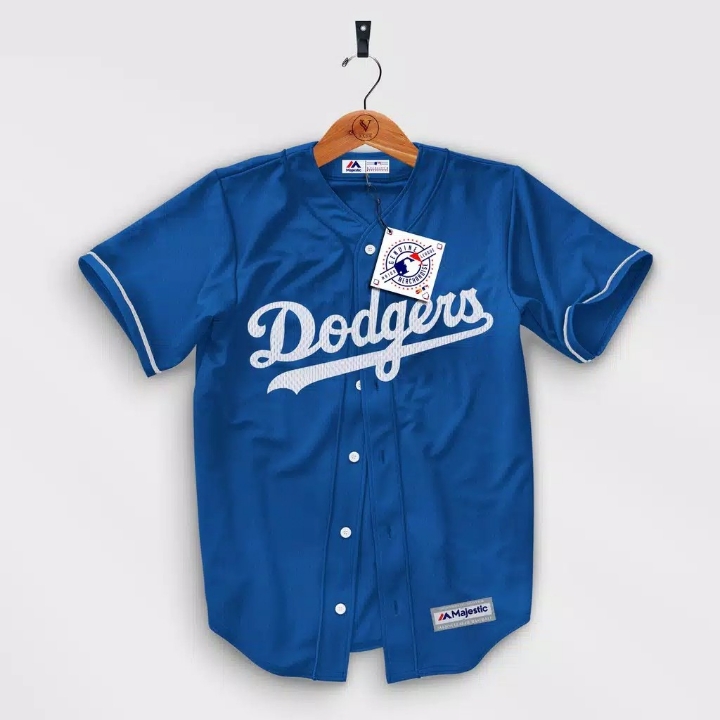 Majestic - Baju Baseball Dodgers Unisex Biru