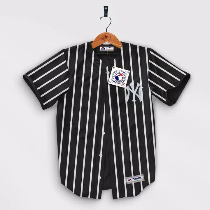 Majestic - Baju Baseball NY Zebra Hitam