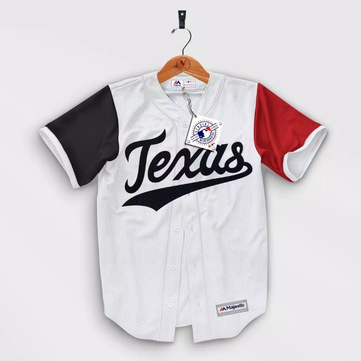 Majestic- Baju Baseball Texas Unisex