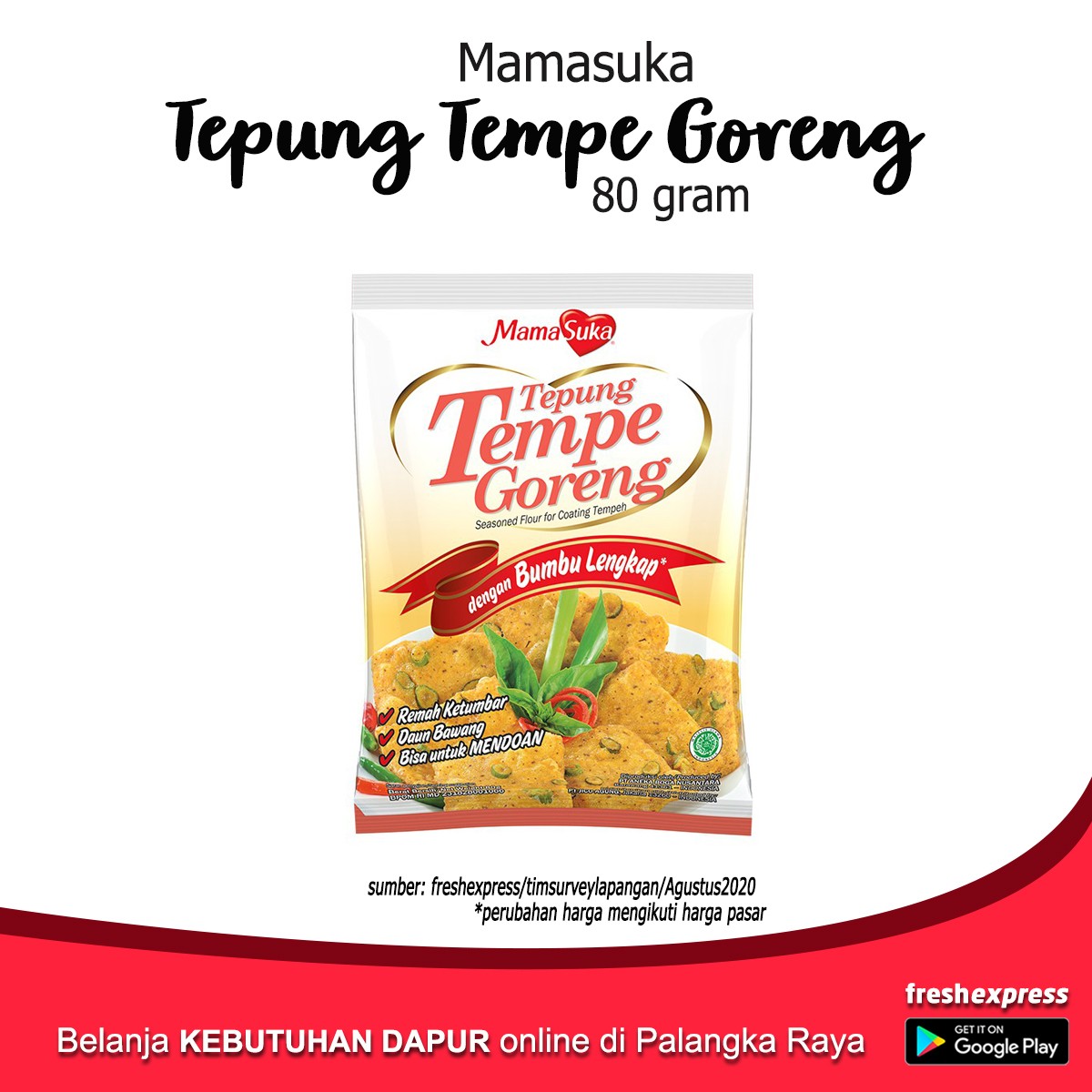 Mamasuka Tempe Goreng 80 Gram