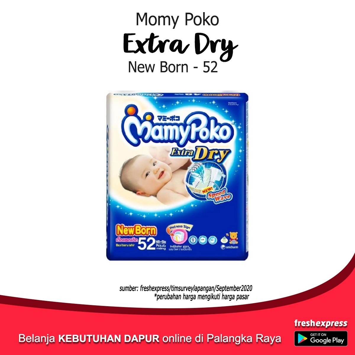 Mamy Poko Extra Dry New Born 52