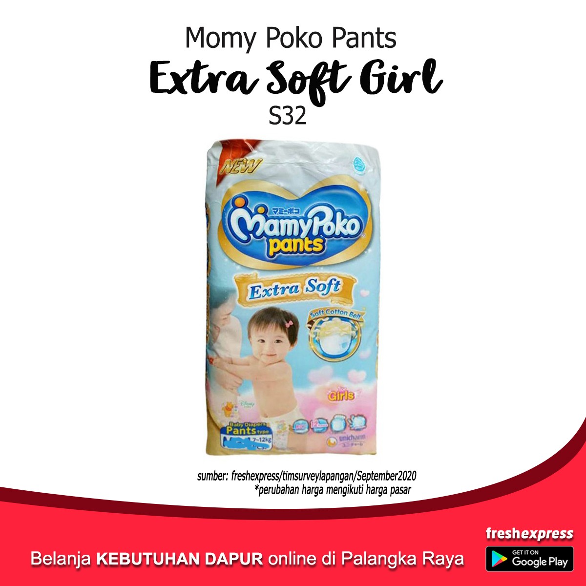 Mamy Poko Pants Extra Soft Girl S32