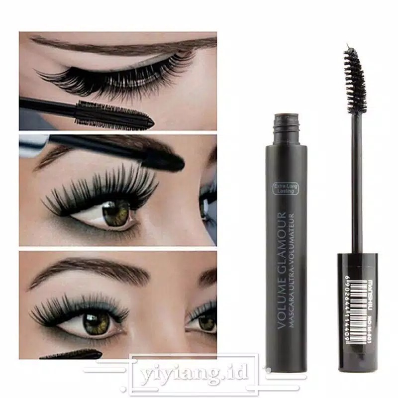 Maskara Fiber Hitam Anti Air make up eyebrow gel mascara