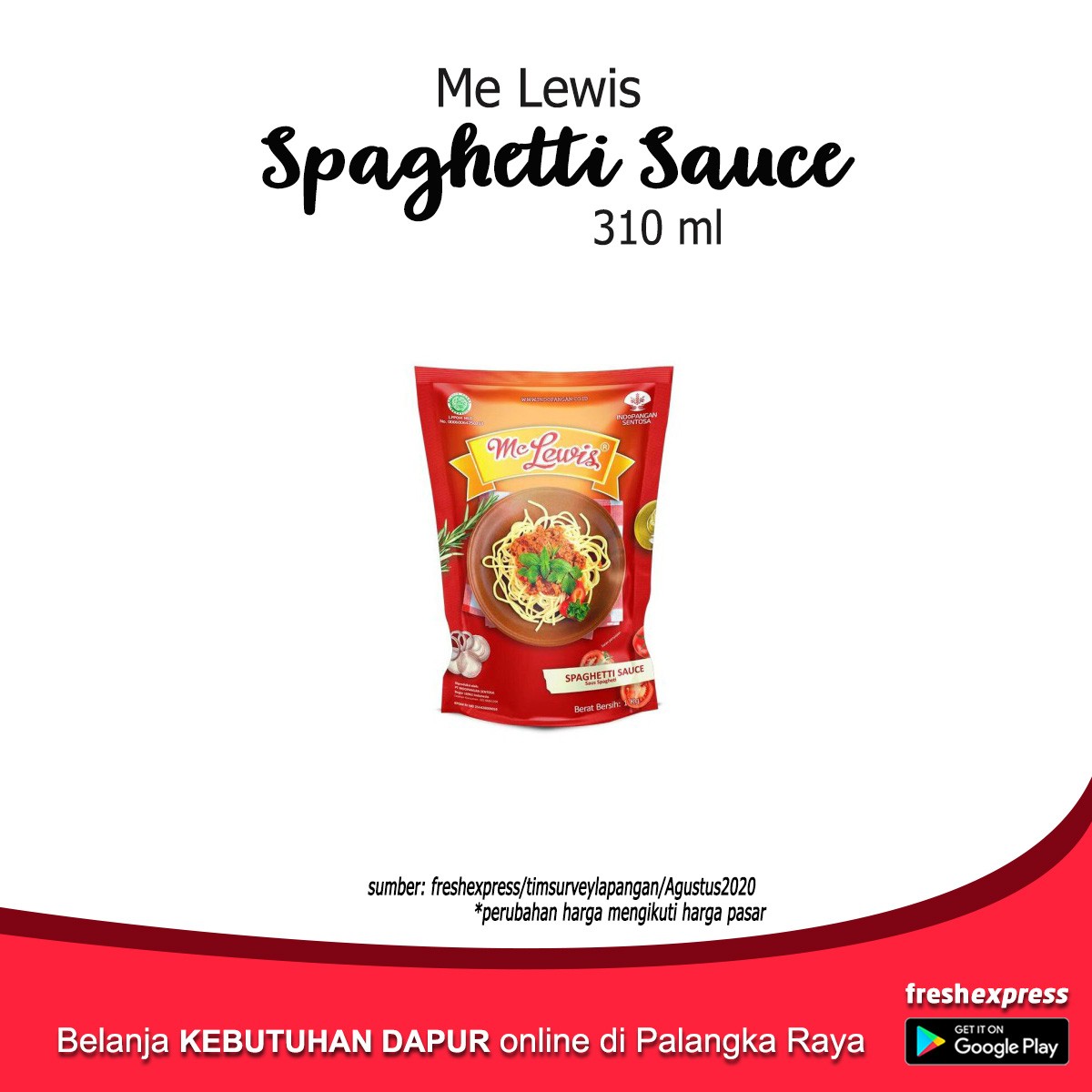 Me Lewis Spaghetti Sauce 310 Ml