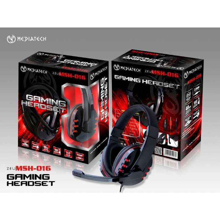 Mediatech Headphone Gaming  Zeus MSH 016  Microphone Pakai Kabel  5