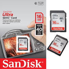 Memori SanDisk Ultra SDHC-Card 16 GB