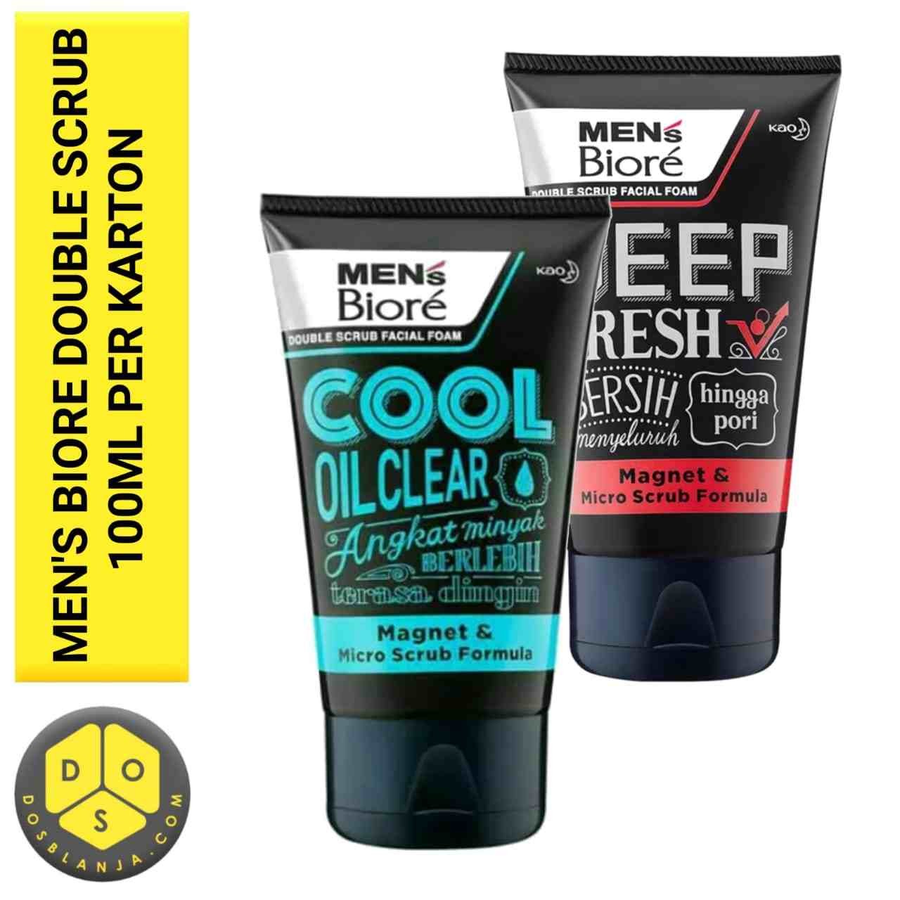Mens Biore Double Scrub 100 Ml