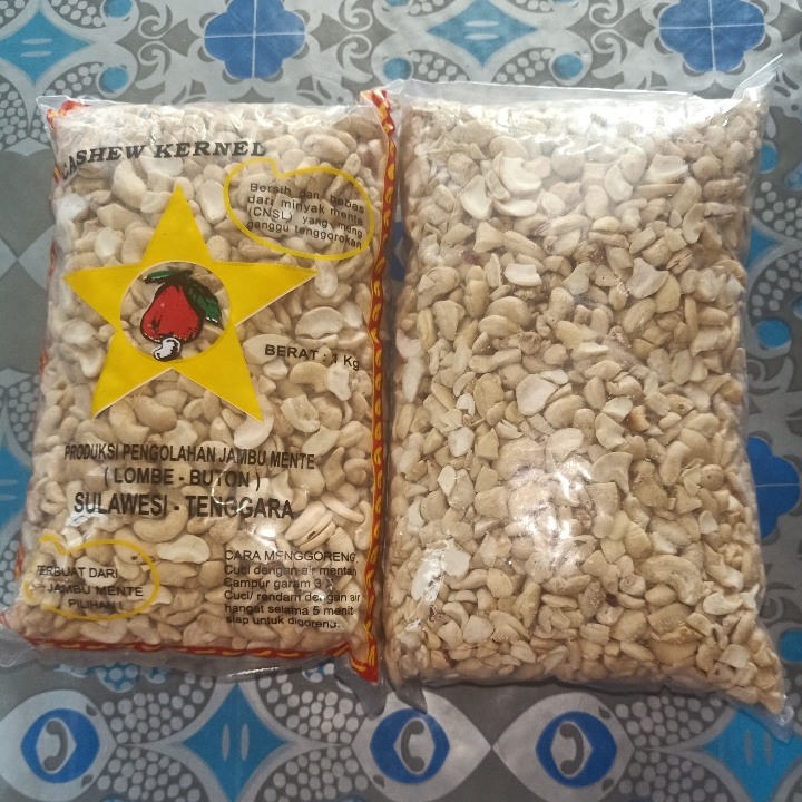 Kacang Mente Mentah Patahan