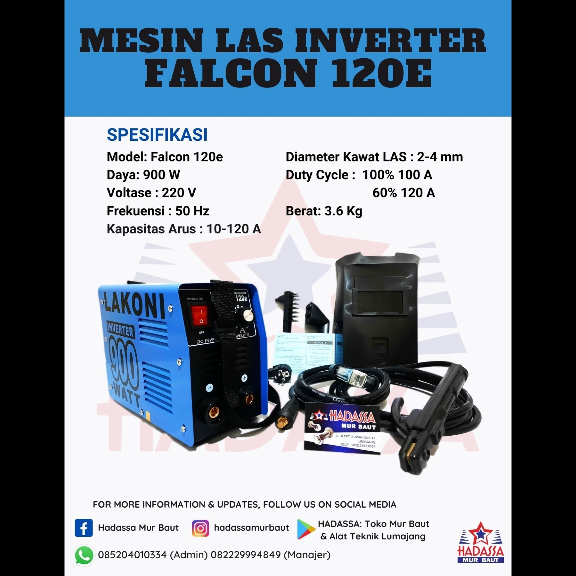 Mesin Las Inverter Lakoni Falcon 120e