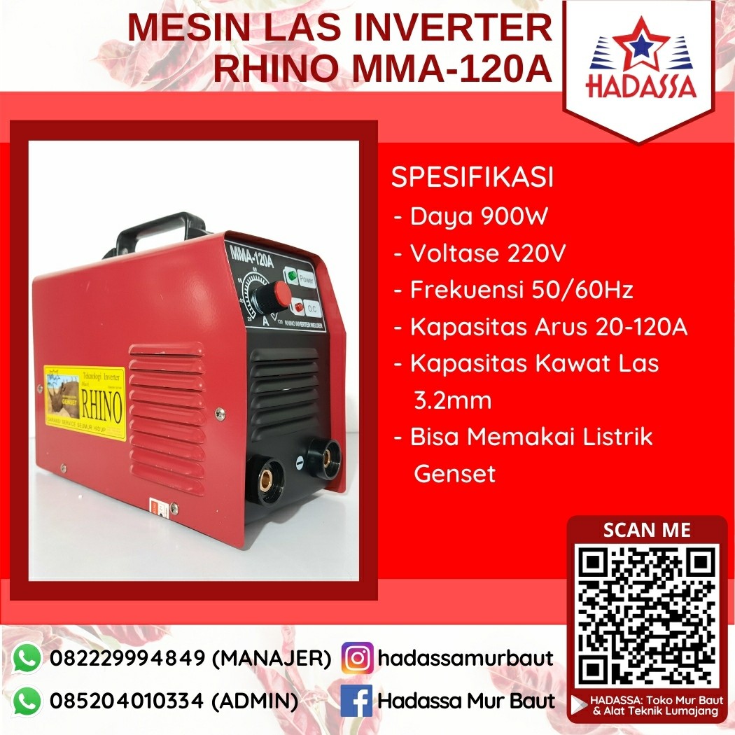Mesin Las Inverter Rhino MMA-120A