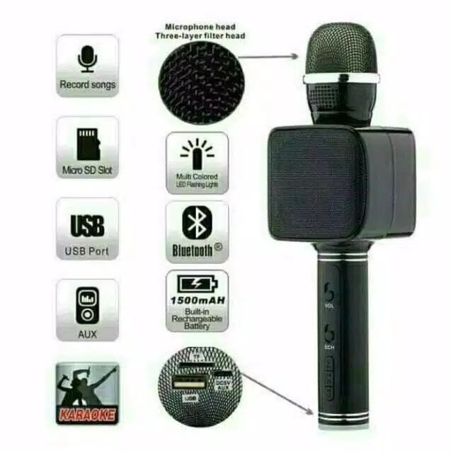 Mic bluetooth YS 68 originalmic smule ys68mic karaoke 2