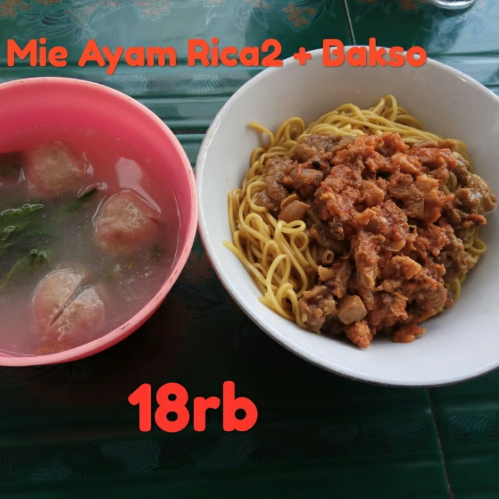 Mie Ayam Rica Rica Plus Bakso