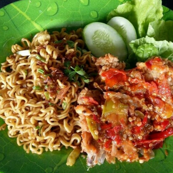 Mie Geprek Nasi Putih
