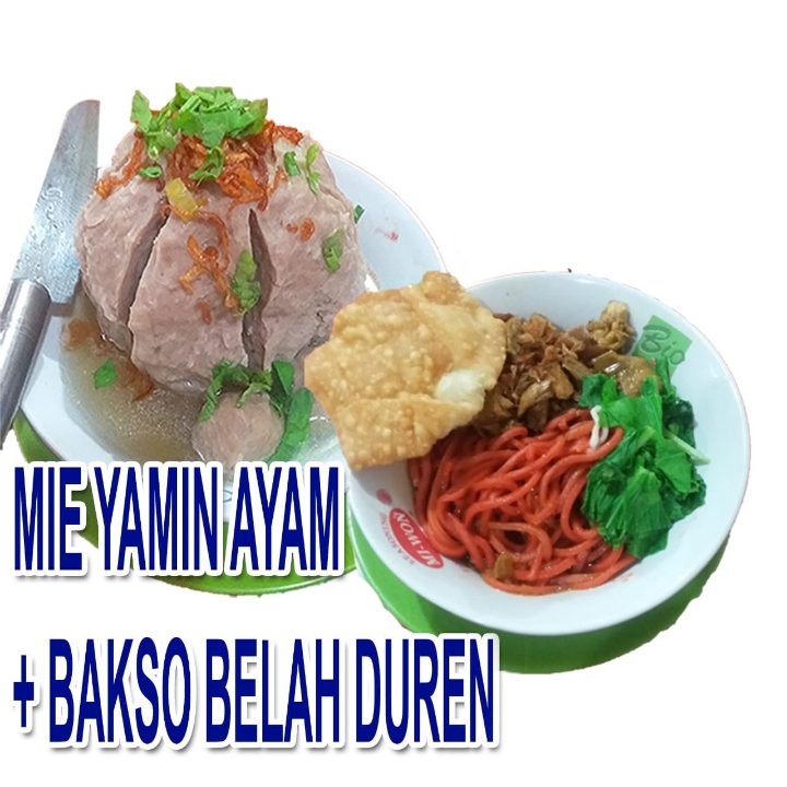 Mie Yamin Ayam Bakso Jumbo Belah Duren