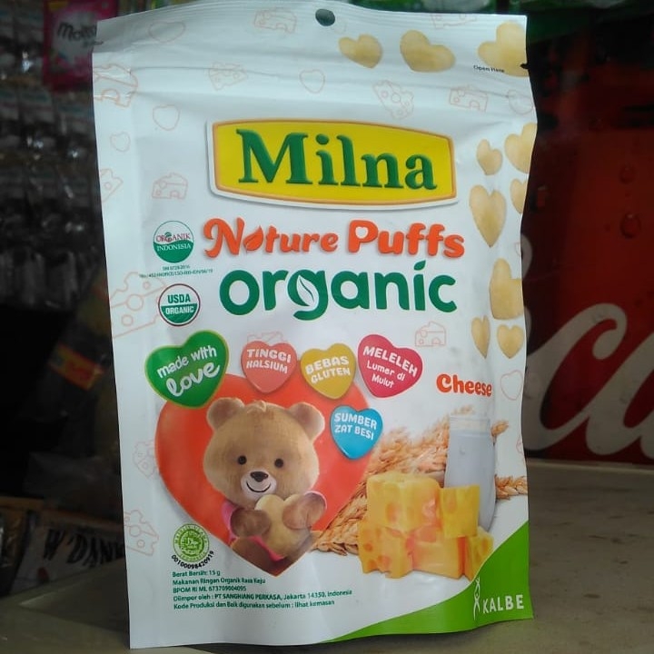 Milna Nature Puffs Organic Rasa Keju 15 gram