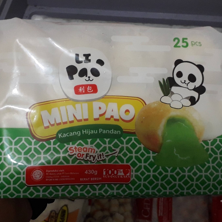 Mini Pao Rasa Kacang Merah Pandan Isi 25