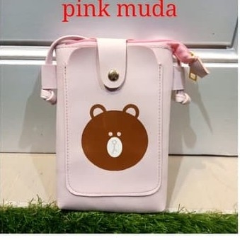 Mini Slingbag Pocket Beruang - PINK 2