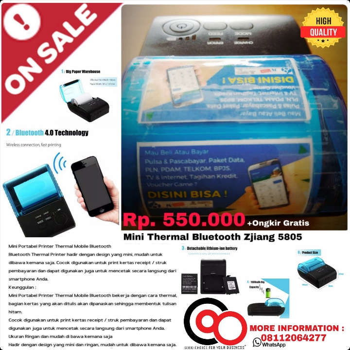 Mini Thermal Bluetooth Zjiang 5805