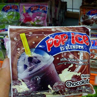 Minuman Pop Ice Rasa Coklat Topping Cincau