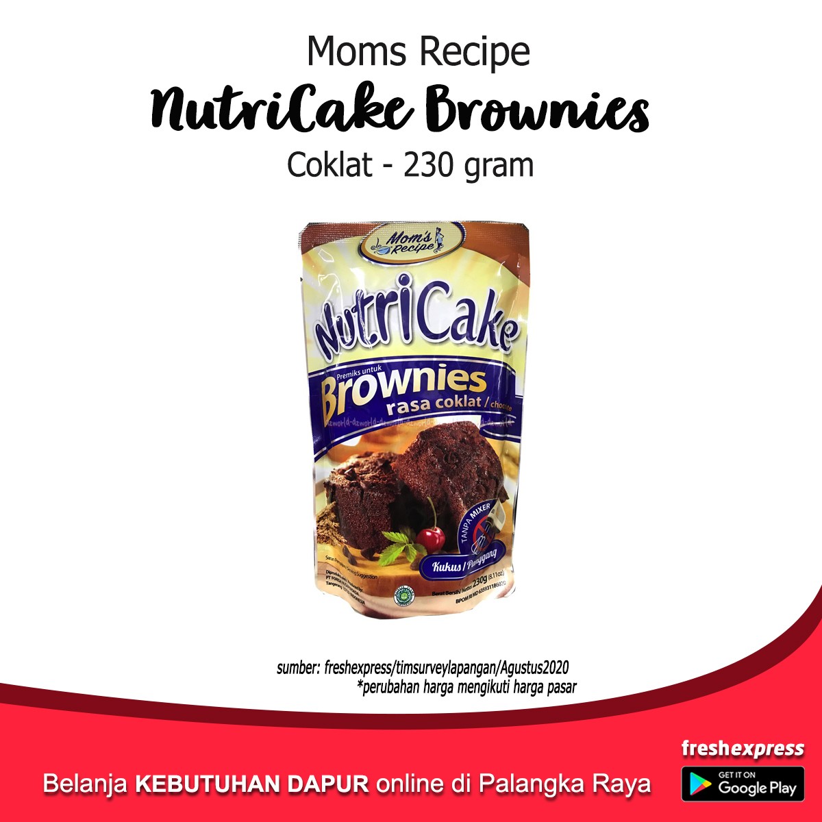 Moms Recipe Nutricake Brownies Coklat 230 Gram