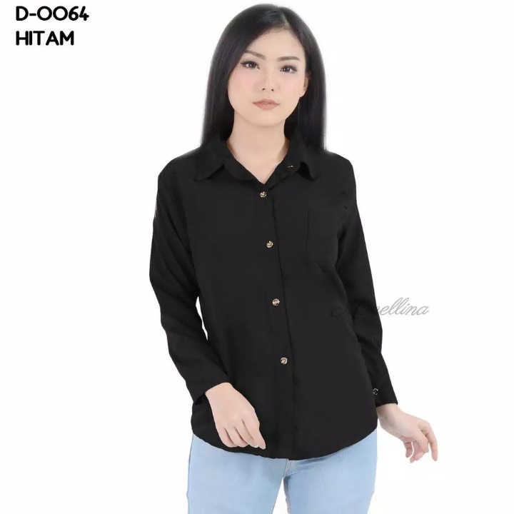 Monellina Fashion Baju Blouse Kerja Polos XXXL Jumbo Murah 2